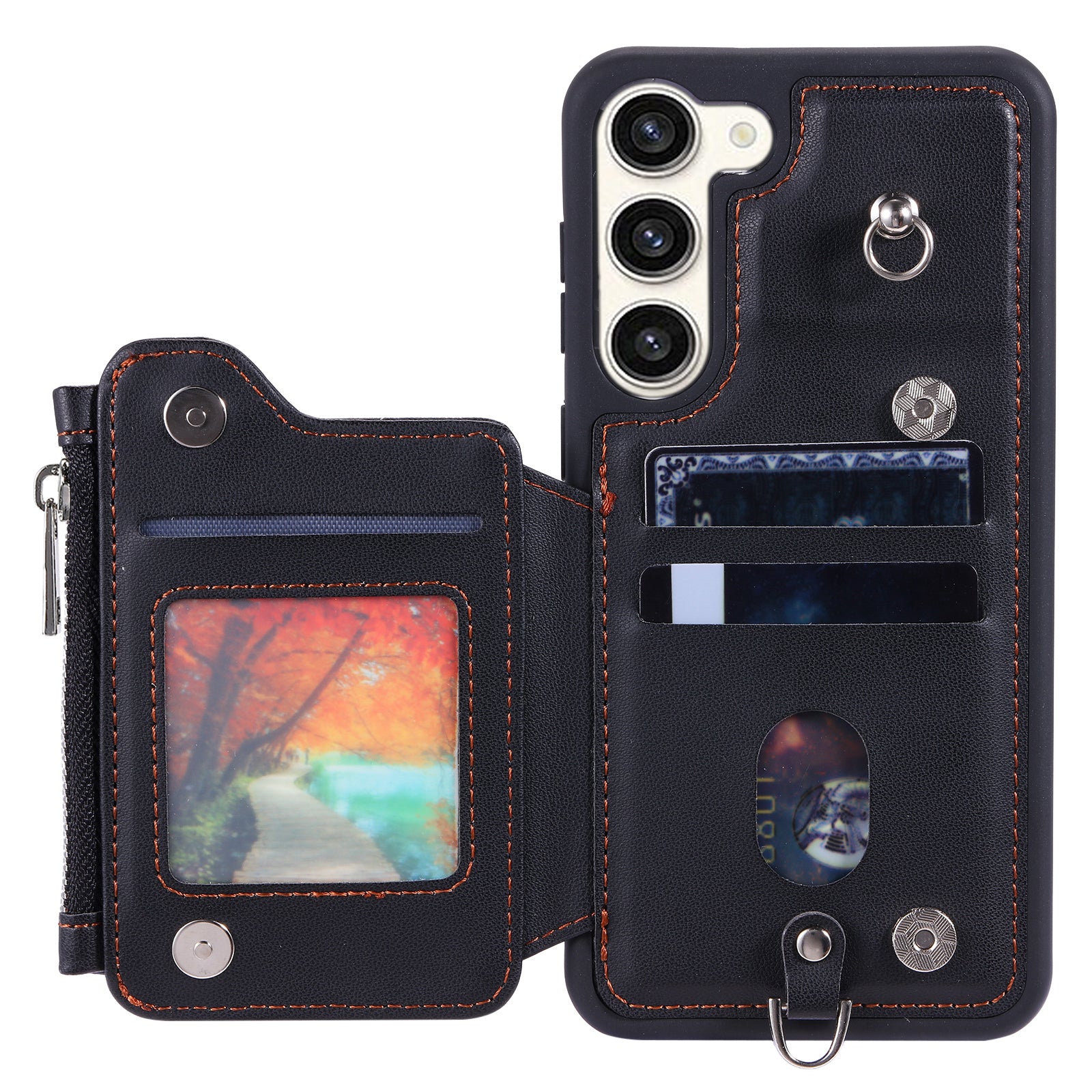 009 For Samsung Galaxy S23 RFID Blocking Zipper Phone Case PU Leather Coated TPU Wallet Kickstand Cover with Wrist Strap 009 For Samsung Galaxy S23 RFID Blocking Zipper Phone Case PU Leather Coated TPU Wallet Kickstand Cover with Wrist Strap